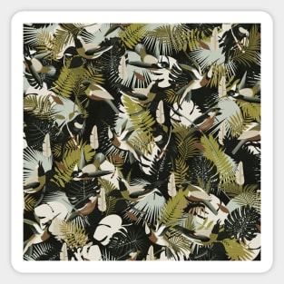 Tropicalia in Dark Greens / Paradise Birds and Exotic Plants Sticker